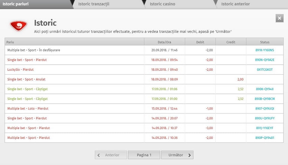 Superbet Istoric Pariuri - Biletele mele