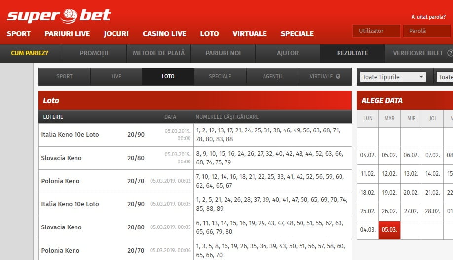 Superbet rezultate loto